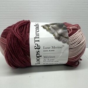 Loops & Threads Luxe Merino Yarn Color Ruby Multi 3-Light 341 Yds 4.4 Oz